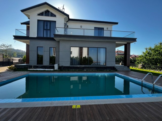 LUXURY 5+1 VILLA FOR SALE WITH POOL WITH STADIUM AND SEA VIEW IN TRABZON AKYAZI